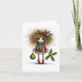 Carte de note pliée pour fille mignonne (Devant)