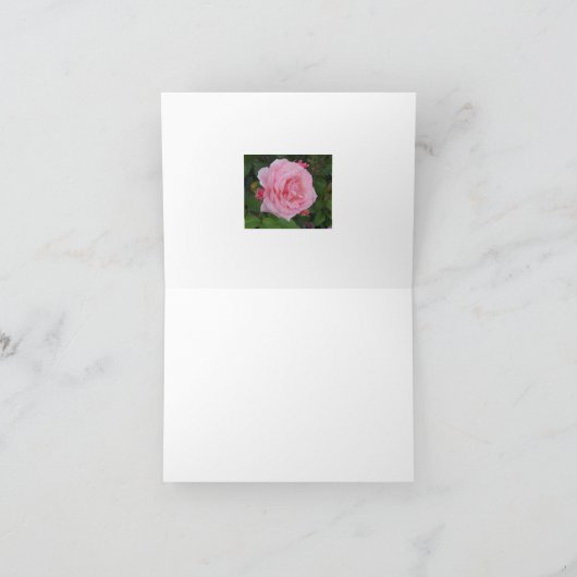 Carte de note pliée rose classique (Intérieur)