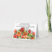 Carte de note pliée + tulipes + "en un seul instan (Devant)