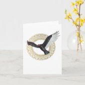 Carte de note pliée Turquie vautour (Fleur jaune)