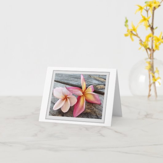 Carte de note Plumeria fleuris (Fleur jaune)