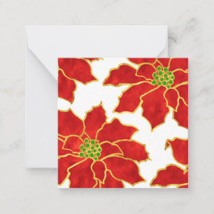 Carte de note Poinsettias Poinsettias Gold