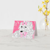 Carte de note / Poodle (Fleur jaune)