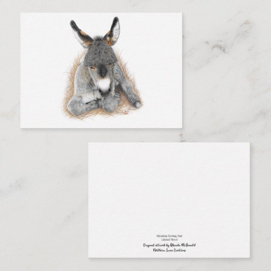 Carte de note pour bébé âne (Devant / Derrière)