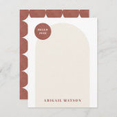 Carte de note pour cadre d'arc moderne - Rouge (Devant / Derrière)