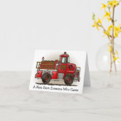 Carte de note pour camion de pompiers volontaires (Fleur jaune)