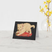 Carte de note pour chat Kitty Needlepoint (Fleur jaune)