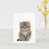 Carte de note pour chaton gris (Fleur jaune)