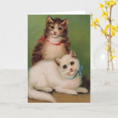 Carte de note pour chats vintages (Fleur jaune)