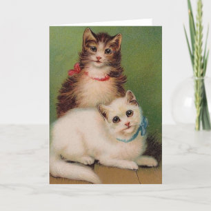 Carte de note pour chats vintages