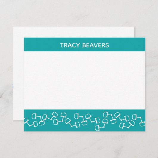 Carte de note pour Cheval de Snaffle moderne - Tur (Devant / Derrière)