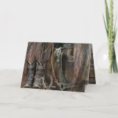 Carte De Note Pour Cheval Et Bottes Cowboy De Styl (Dos)