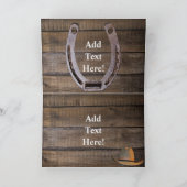 Carte De Note Pour Cheval Et Bottes Cowboy De Styl (Intérieur)