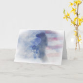 Carte de note pour Cheval et Drapeau Patirotique (Fleur jaune)