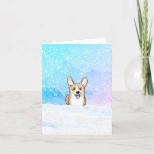 Carte de note pour chien de Corgi neige