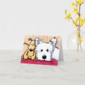 Carte de note pour chien Ditto & Pudge Westie (Fleur jaune)