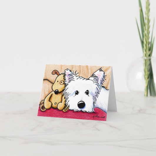 Carte de note pour chien Ditto & Pudge Westie (Devant)