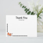 Carte de note pour chien mignon Merci rouge Corgi  (Debout devant)