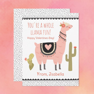 Carte de note pour enfants Llama Valentine