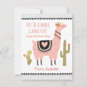 Carte de note pour enfants Llama Valentine (Devant)