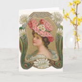 Carte de note pour femme victorienne (Fleur jaune)