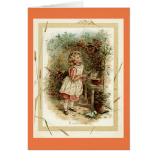 Carte de note pour fille vintage faisant des bulle
