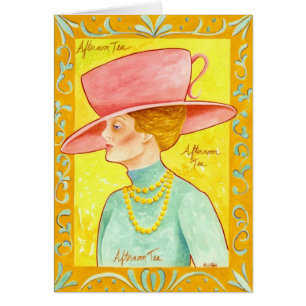 Carte de note pour la dame de thé de l'après-midi