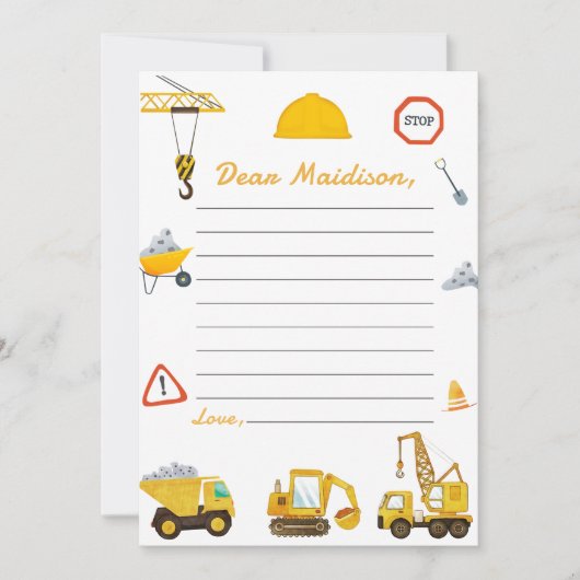 Carte de note pour le capsule d'heure d'anniversai (Devant)