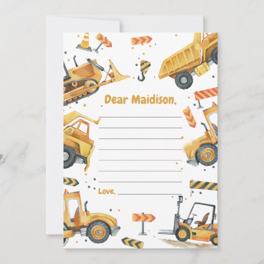 Carte de note pour le capsule d'heure d'anniversai (Devant)