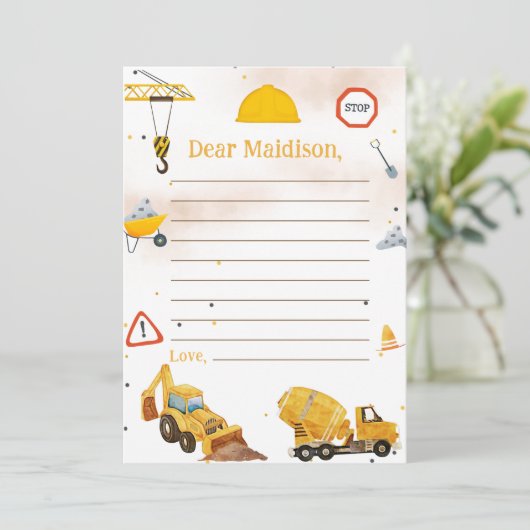 Carte de note pour le capsule d'heure d'anniversai (Debout devant)