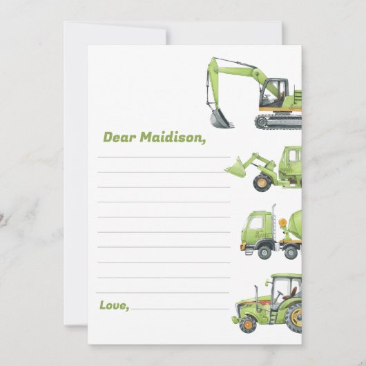 Carte de note pour le capsule d'heure d'anniversai (Devant)