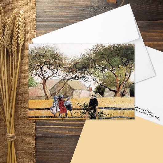 Carte de note pour les enfants sur une clôture Win