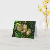 Carte de note pour les gousses de graines séchées (Fleur jaune)