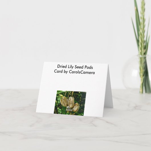 Carte de note pour les gousses de graines séchées (Dos)