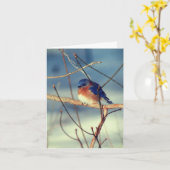 Carte de note pour les oiseaux bleutés d'hiver (Fleur jaune)