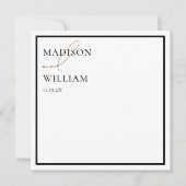 Carte de note pour Mariage noir et blanc moderne (Devant)