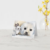 Carte de note pour peindre un seau de phoque et un (Fleur jaune)