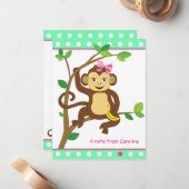 Carte de note pour petite fille mignonne (Devant/Arrière en situation)