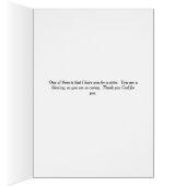 Carte de note pour soeur, de nombreuses bénédictio (Intérieur (Droit))