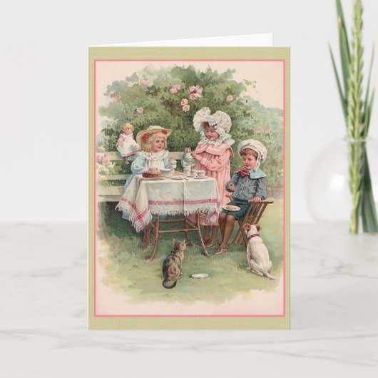 Carte de note pour Tea Party pour enfants victorie (Devant)