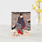 Carte de note pour trois femmes Kuniyoshi (Fleur jaune)