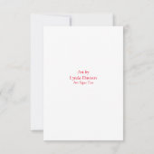 Carte de note pour tulipes rouges - Art original - (Dos)