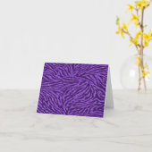 Carte de note pourpre de motif de rayure de zèbre (Fleur jaune)