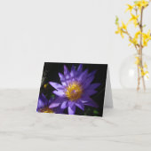 Carte de note pourpre de nénuphar (Fleur jaune)