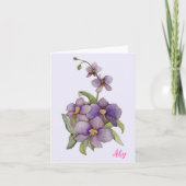 Carte de note pourpre orchidée (Devant)