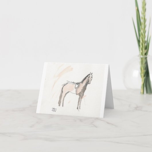 Carte de note "Prêt" Cheval prêt à l'action (Devant)