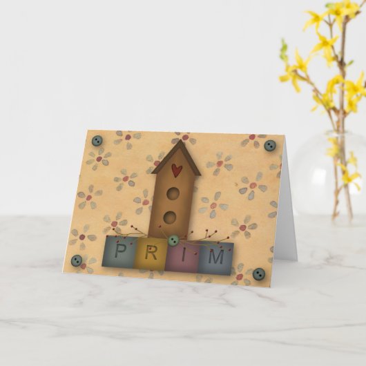 Carte de note primitive de volière (Fleur jaune)