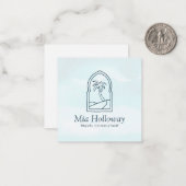 Carte de note professionnelle Boho Minimal Palm Tr (Devant/Arrière en situation)