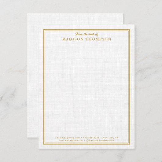 Carte de note professionnelle Gold (Devant / Derrière)