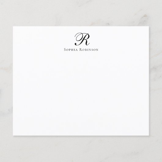 Carte de note professionnelle Monogramme Budget (Devant)